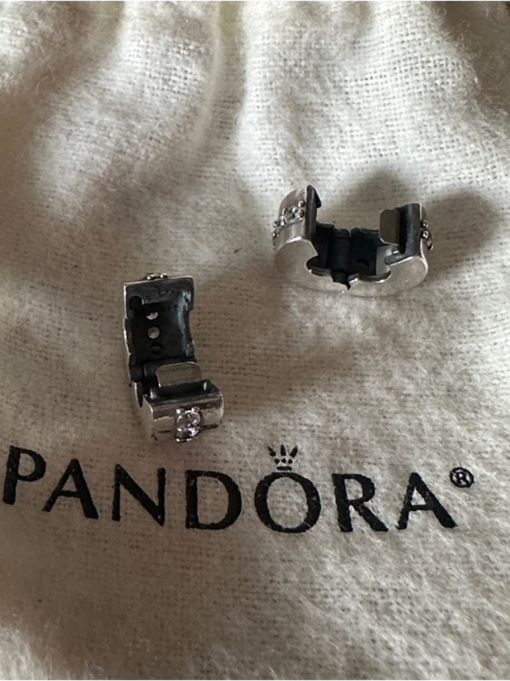 Pandora Shining Path sterling silver clip charms x2 - Picture 6 of 6
